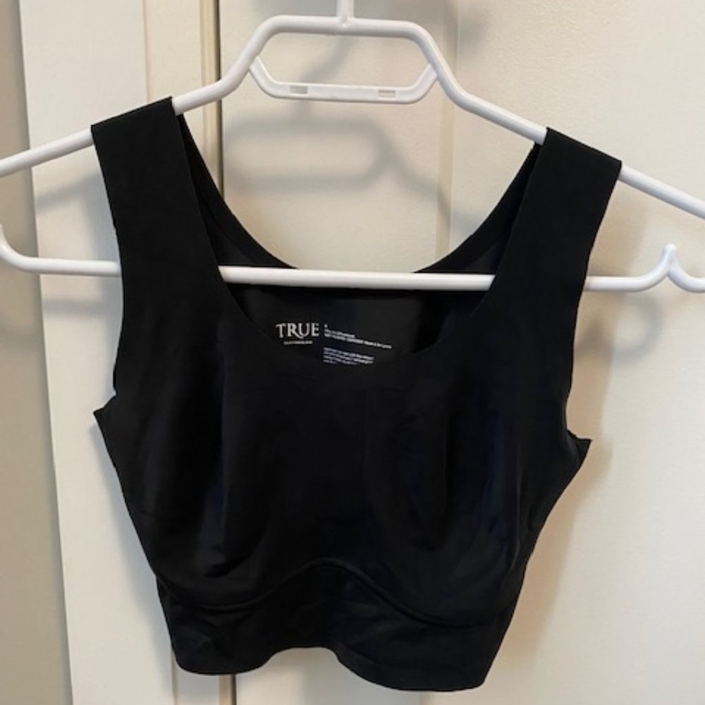 True & Co True Body Lift Scoop Neck Bra, Black, Size S